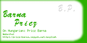 barna pricz business card